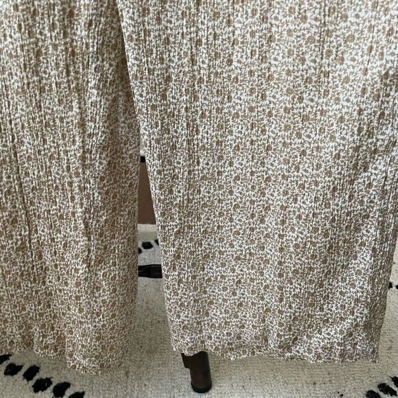 Sim & Sam Smocked Top Jumpsuit Natural Ivory Calico S - Picture 5 of 9